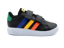 Athletic|ADIDAS GRAND COURT COURT ELASTIC LACE AND TOP STRAP SHOES BLACK