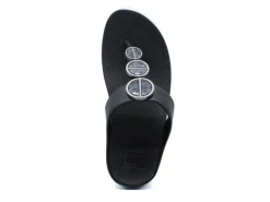 Casual|FITFLOP Leather Toe-Post Sandals BLACK