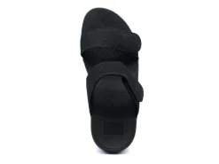 Casual|FITFLOP Lulu Adjustable Shimmerlux Slides BLACK