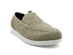Casual|NUNN BUSH BREWSKI CANVAS MOC TOE VENETIAN SLIP ON STONE