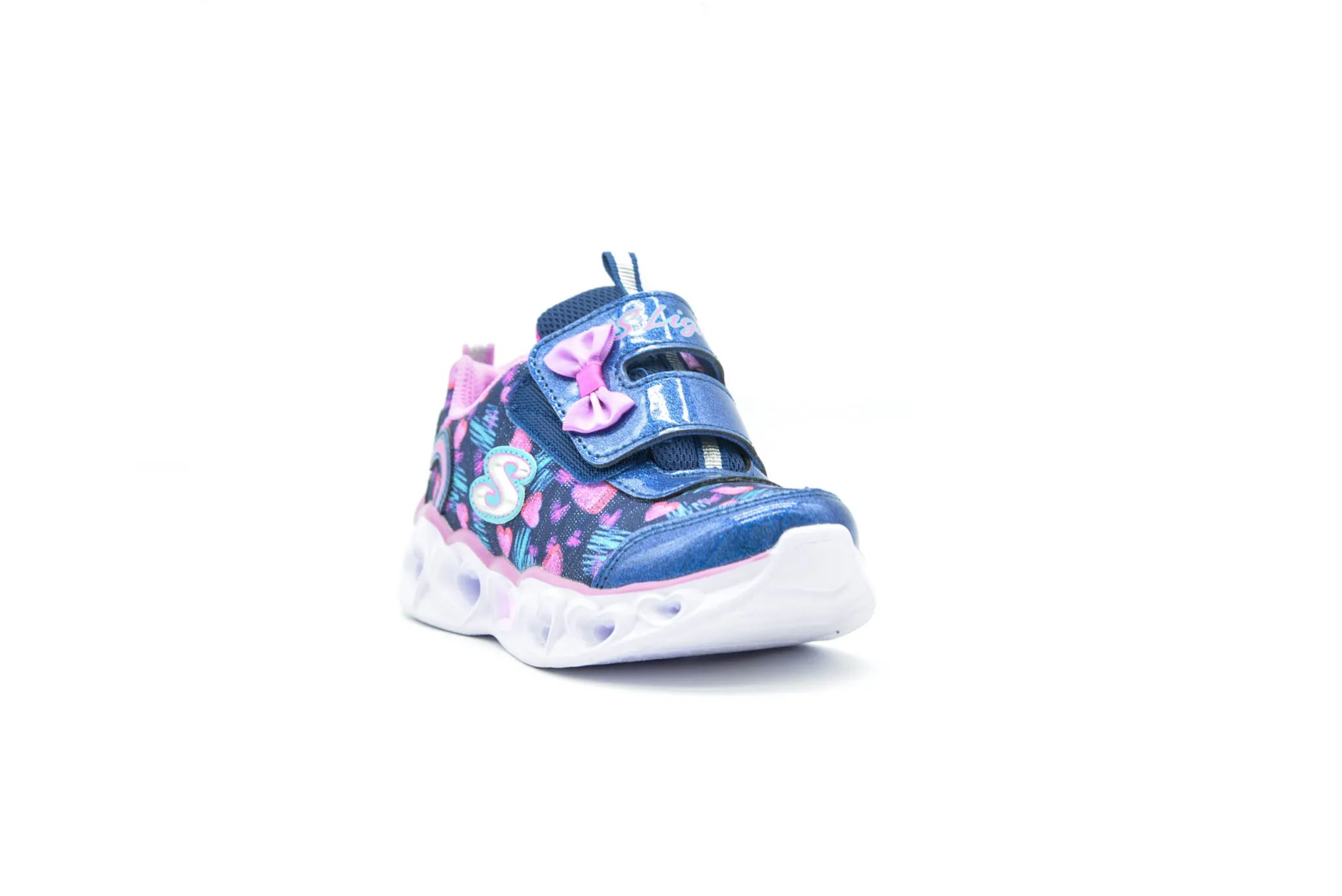 Athletic|SKECHERS Girl's Flutter Heart Lights NAVY