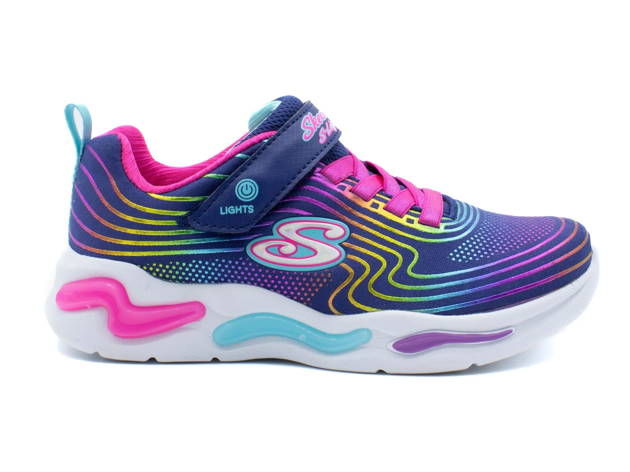Athletic|SKECHERS S Lights: Wavy Beams NAVY